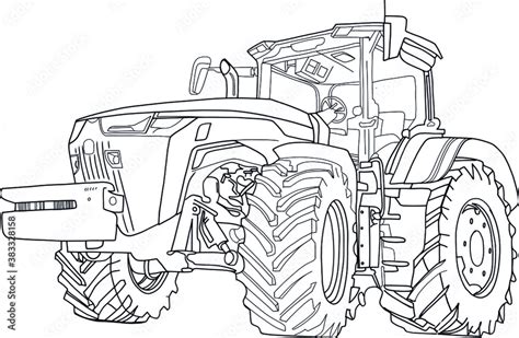 Vector Drawing Of The Tractor The Drawing Is Inspired By Real Machine