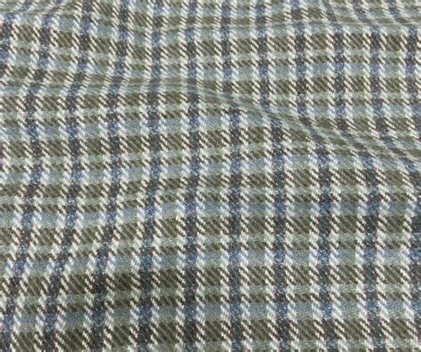 Plaid Wool Fabric Woolen Fabric By The Yard Etsy