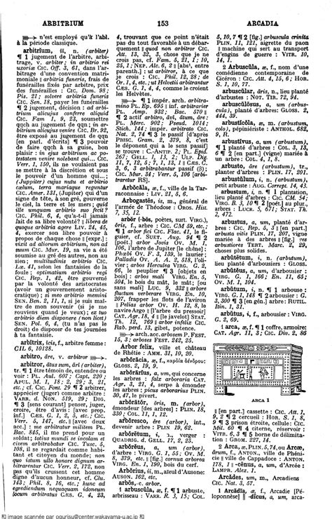 Arbitror • Dictionnaire Gaffiot Latin Français Page 153