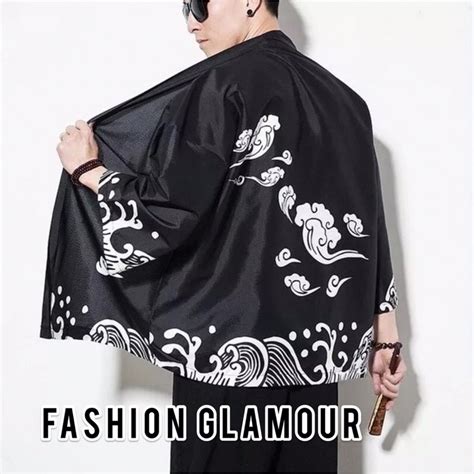 kimono import pria jepang korea loose cloud haori yutaka original