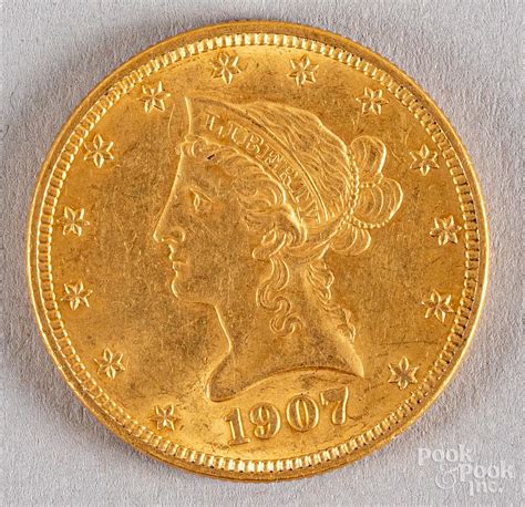 1907 Ten Dollar Liberty Head Gold Eagle Coin Sold At Auction On 12th