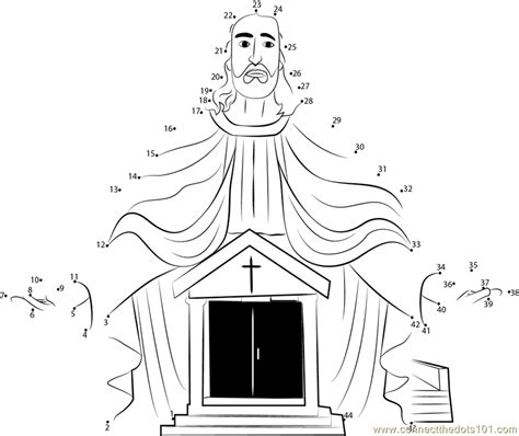 Follow each section of dots to reveal the image. A Catholic Church dot to dot printable worksheet - Connect ...