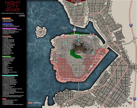Two Detailed Maps Of Night City In 2020 And 2045 Cyberpunkred