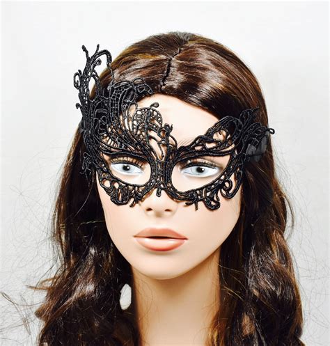 Black Lace Masquerade Mask Black Lace Mask Mardi Gras Etsy