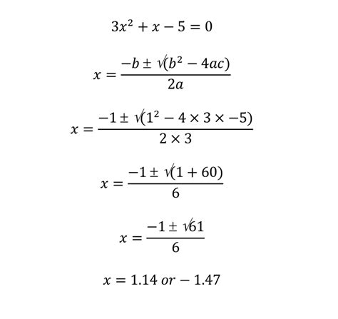 The Quadratic Formula For Gcse Maths Quadratic Equations Tutor In