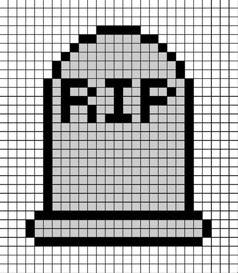 A Pixel Art Template Of A Light Grey Cartoon Grave Stone Pixel Art