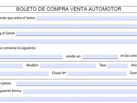 Introducir 91 Imagen Modelo De Boleto De Compraventa Automotor