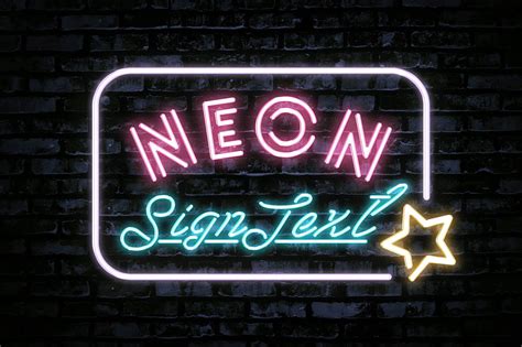 Free Neon Sign Text Effect — Discounted Design Bundles
