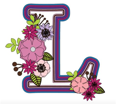 Layered Letter L With Flowers Svg File Alphabet Svg For Etsy