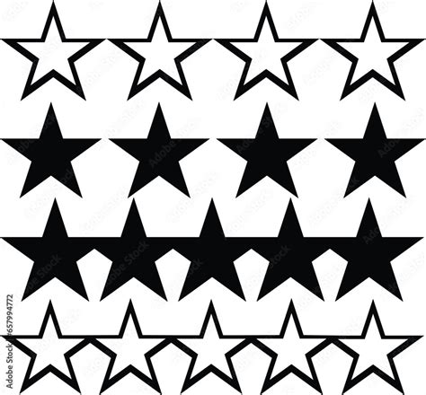 5 Star Vector Icons Five Stars Rating Icon Stars Collection Star