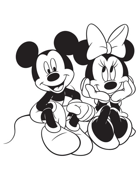 Mickey And Minnie Mouse In Love Coloring Pages Coloring Home