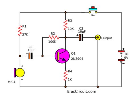 Simple Microphone Circuit Diagram Wiring Diagram And Schematics