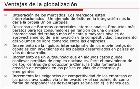 Ventajas y Desventajas de la Globalización Cuadro Comparativos