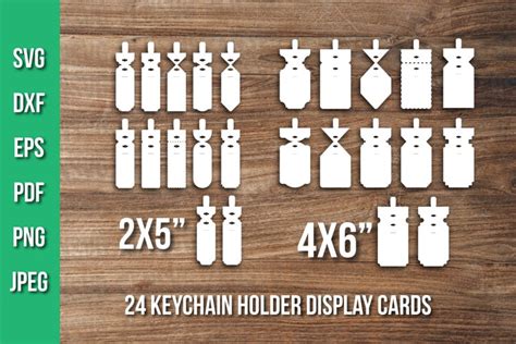 Keychain Display Card, Keyring Foldable Card Packaging Svg (1405550