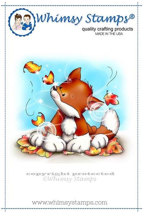 Whimsy Stamps Autumn Fox Kit Rubber Cling Stamp Fox Rubber Stamp Rubber