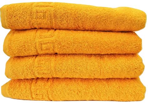 Gold Fusion Yellow Bath Towel 70x140 Large Size 100 Natural Cotton