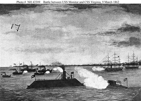 Battle Between Uss Monitor And Css Virginia 9 March 1862