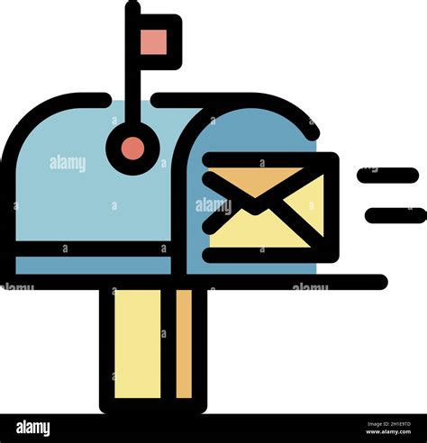Full Mailbox Icon Outline Full Mailbox Vector Icon Color Flat Isolated
