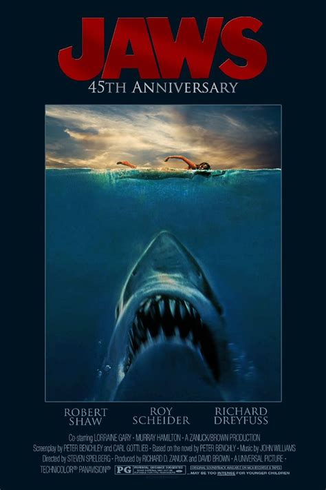 Jaws Th Anniversary Poster Movie Artwork Best Movie Posters Horror Movie Posters