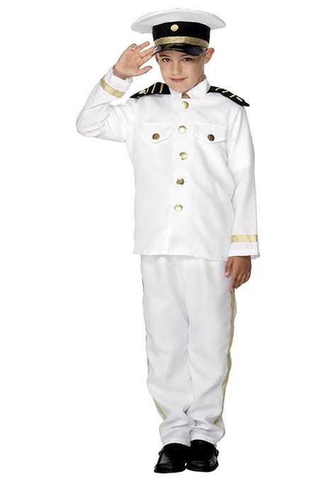 White Sea Ship Captain Costume Mens Navy Captain Uniform Dress Up