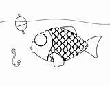 Hook Fish Coloring Take Coloringcrew sketch template