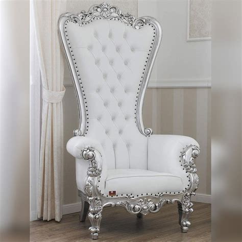 Luxurious High Back Throne Silver Leaf Chair हाई बैक कुर्सी हाई बैक