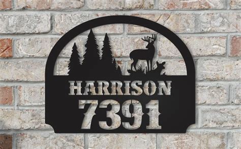 Personalized Metal House Sign With Name And Number