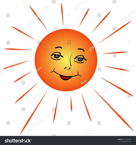Illustration Cartoon Sun Rays White Background Vector De Stock Libre