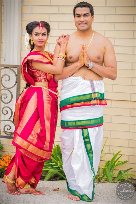 Tamil Iyer Bride And Groom In Traditional Wedding Attire