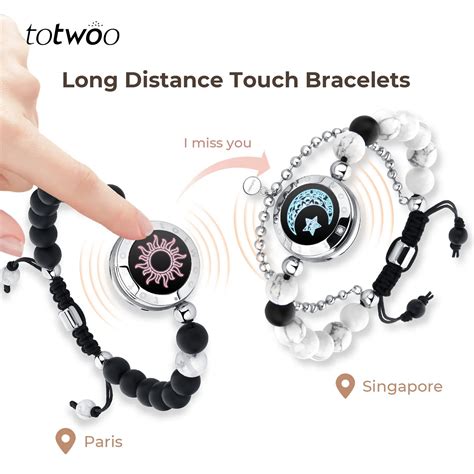 totwoo bracelets tactiles longue distance pour couples vibration et illumination pour l amour