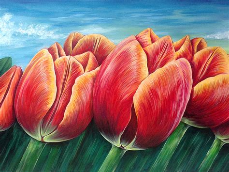 Tulips Painting Acrylic On Canvas 4ft X 6ft By Ralph Cifra On Dribbble