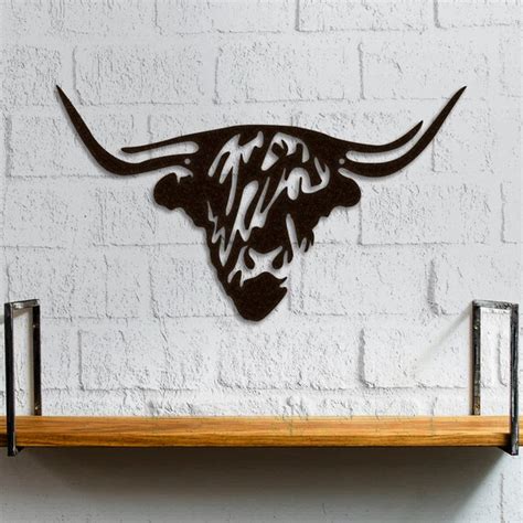 Highland Cow Metal Wall Art Rustyrustic 2 Options De Etsy France