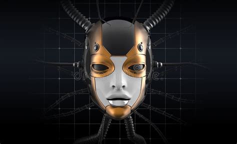 Conception Futuriste De Visage Femelle De Robot Illustration Stock Illustration Du Humain