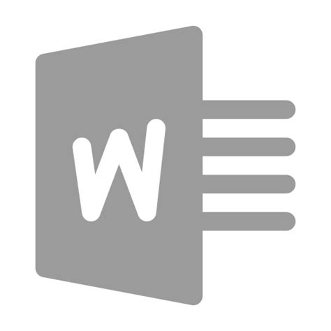 Gray Microsoft Word Icon Png Logo