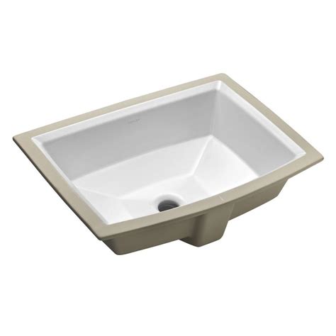 Can be used with garbage disposal. KOHLER Archer Vitreous China Undermount Bathroom Sink with ...