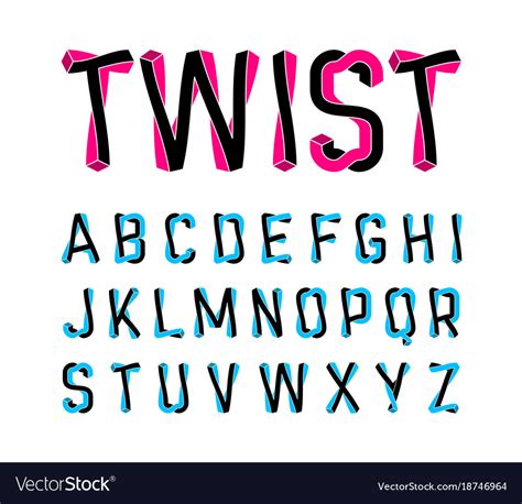 Twist Style Font Twisted Typeface Royalty Free Vector Image