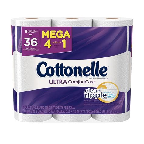 Cottonelle Ultra Comfortcare Mega Roll Toilet Paper Bath Tissue 9