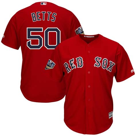 Mens Boston Red Sox Mookie Betts Majestic Scarlet 2018 World Series