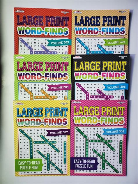 6 New Kappa Large Print Word Finds Puzzle Books Vol 303 308 ~ Search
