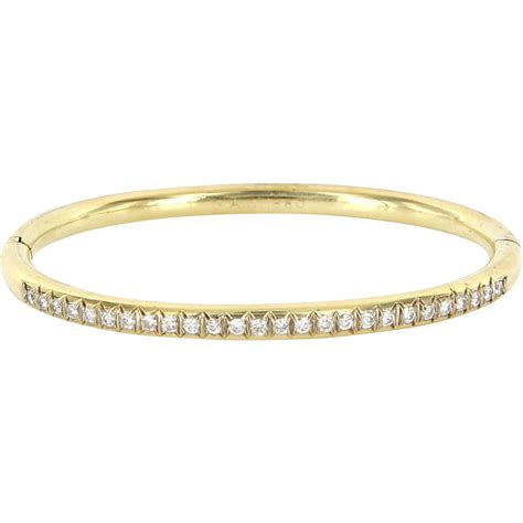Check spelling or type a new query. Vintage 14 Karat Yellow Gold Diamond Bangle Bracelet Fine ...
