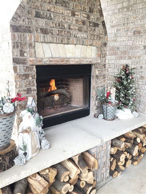 Fireplace Winter Patio Ann Inspired