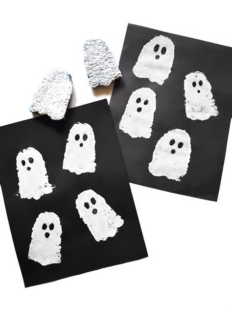 Sponge Stamp Ghosts Craft Our Kid Things