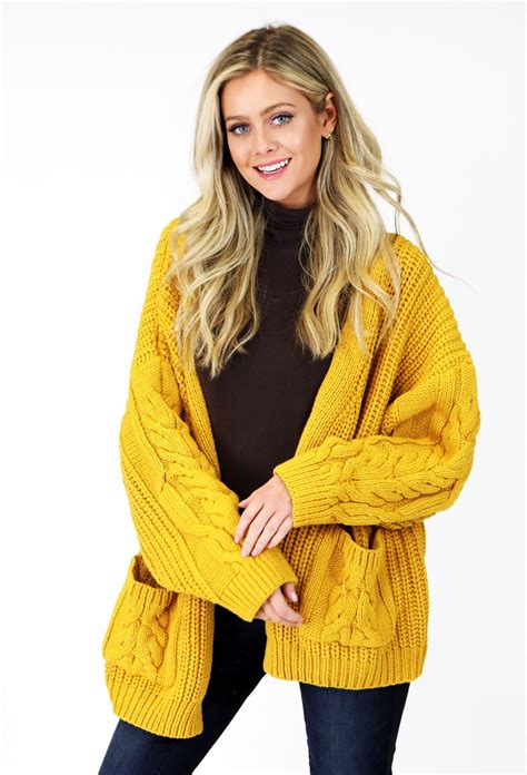 Buy women's chunky/cable knit cardigans and get the best deals at the lowest prices on ebay! CHUNKY CABLE KNIT CARDIGAN - YELLOW | Chunky cable knit ...