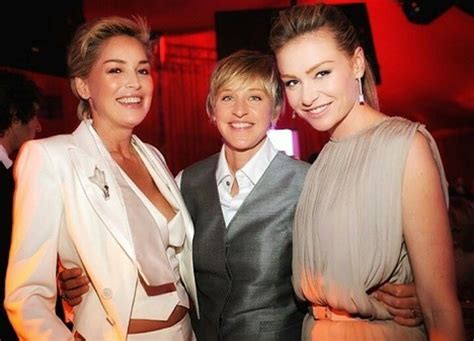 Ellen Degeneres And Portia Ellen And Portia Sharon Stone Portia De Rossi Golden Globe Award