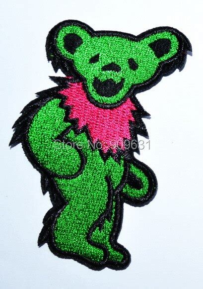 Green Grateful Dead Dancing Bear Cute Exquisite Embroidered Iron On Patch In Patches From Home