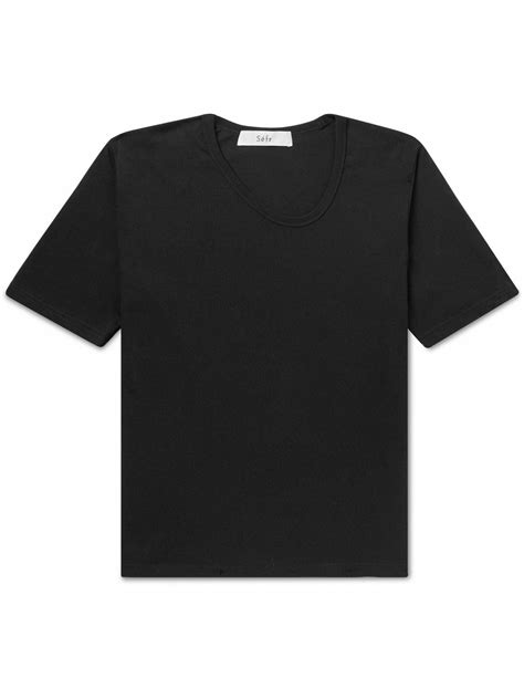 Séfr Uneven Cotton Jersey T Shirt Black Séfr