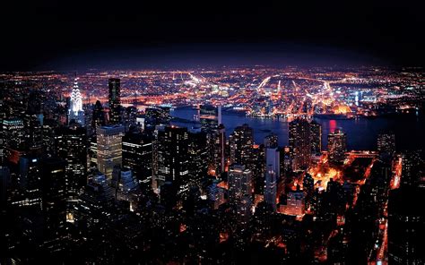 Download Skyscraper Cityscape Building Usa Light Night City Man Made
