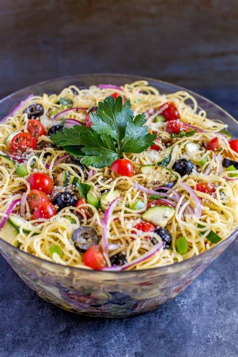 Cold Spaghetti Salad Is Delicious Quick And Easy To Make Its The