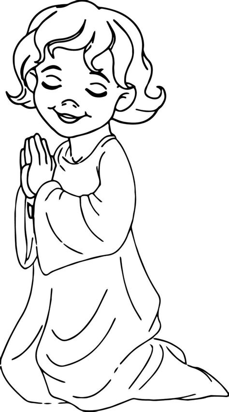 Catholics have so many beautiful prayers. Angel Beautiful Kids Girl Prayer Coloring Page