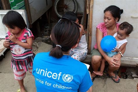 Unicef Aid Relief For Typhoon Victims In Philippines